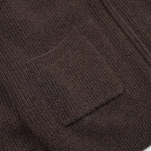 Load image into Gallery viewer, WOOL DECK ZIP UP CARDIGAN - CHOCO BROWN
