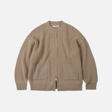 Load image into Gallery viewer, WOOL DECK ZIP UP CARDIGAN - OATMEAL
