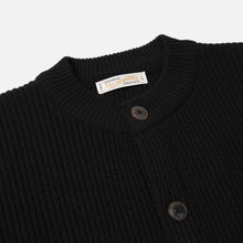 Load image into Gallery viewer, HEAVY WOOL ROUND CARDIGAN - BLACK
