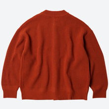Load image into Gallery viewer, HEAVY WOOL ROUND CARDIGAN - BRICK

