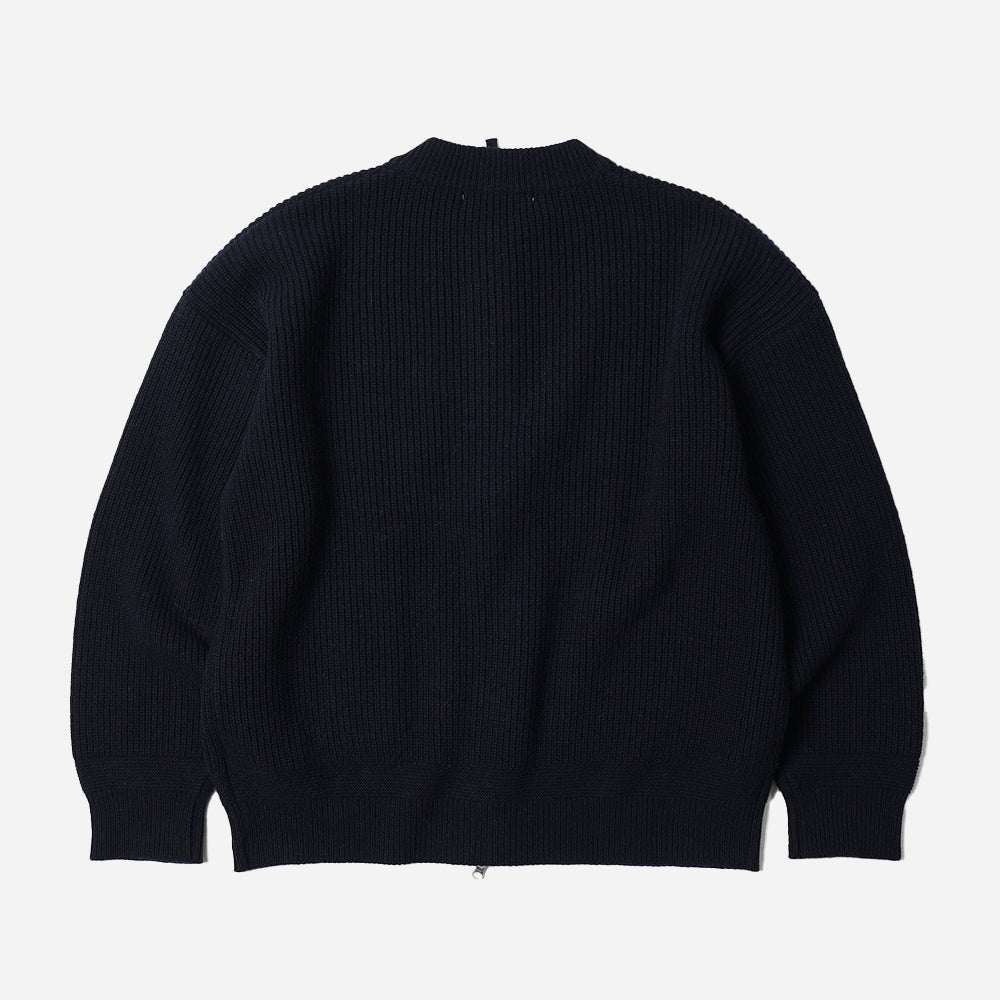 WOOL DECK ZIP UP TRACK TOP - NAVY- THE GREAT DIVIDE – Frizmworks